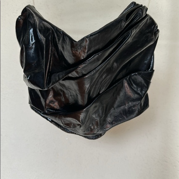 House of CB Marla Black Faux Patent Leather Boned Corset Top 🤍 - Picture 9 of 15